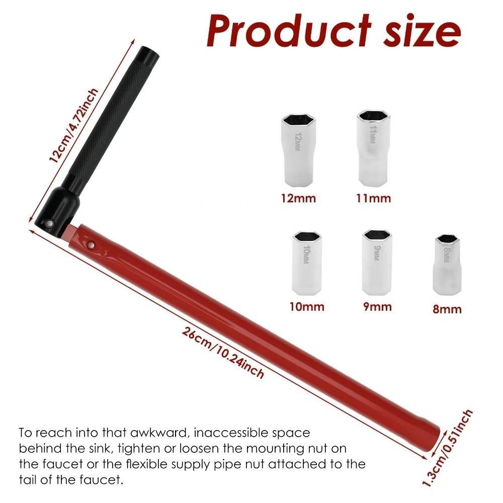 Adapter Set Shower Valve Wrench Bar Handle Tap Wrench Faucet Repair Tool Bathroom Installation