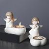 Delikata Keramiska Bönande Änglar Värmeljushållare Lättrengöring Votive Ljusstake för Heminredning