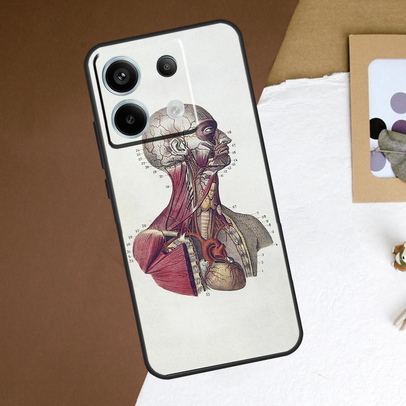 Medical Human Anatomy Case For Redmi Note 11 12 13 Pro Plus 9 10 10S 11S 12S Redmi 12 9C 10C 12C 13C Back Cover