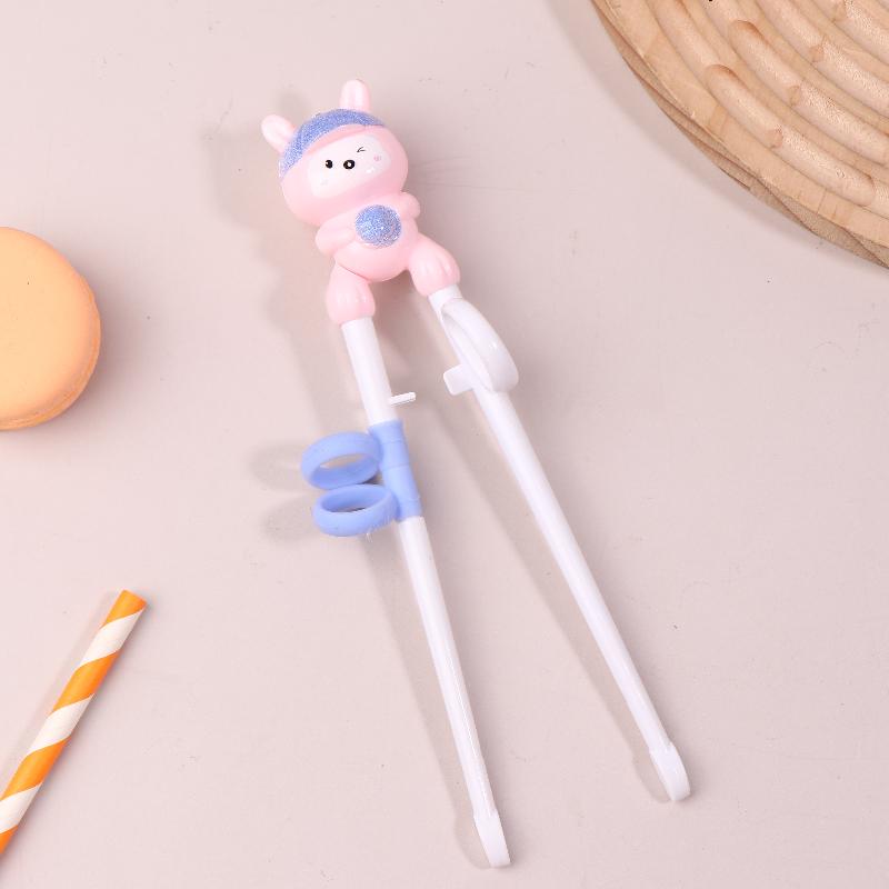 1 Pair Baby Safty Learning Chopsticks Cartoon Animal Head Children Eating Training Chopsticks Reusable Tableware