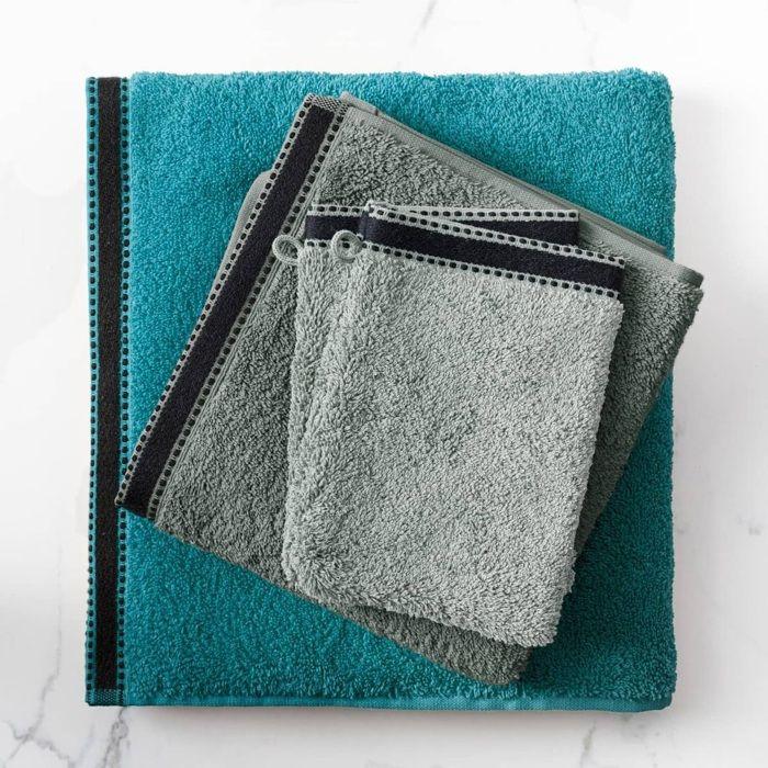 Gants de toilette - Joia - 100% coton - 15 x 21 cm - Lot de 2 gris foncé