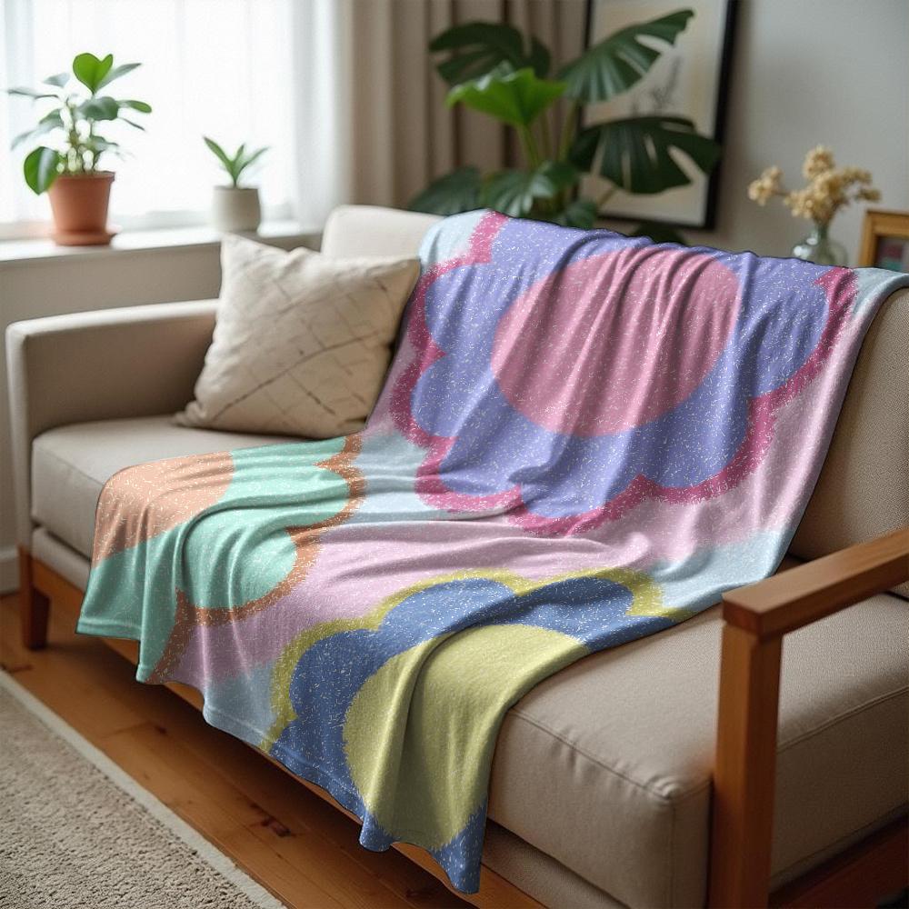 Gradient Star Sky Cartoon Anime Print Flannel Blanket Soft Warm Throw for Kids Bedroom Sofa Christmas Office Car
