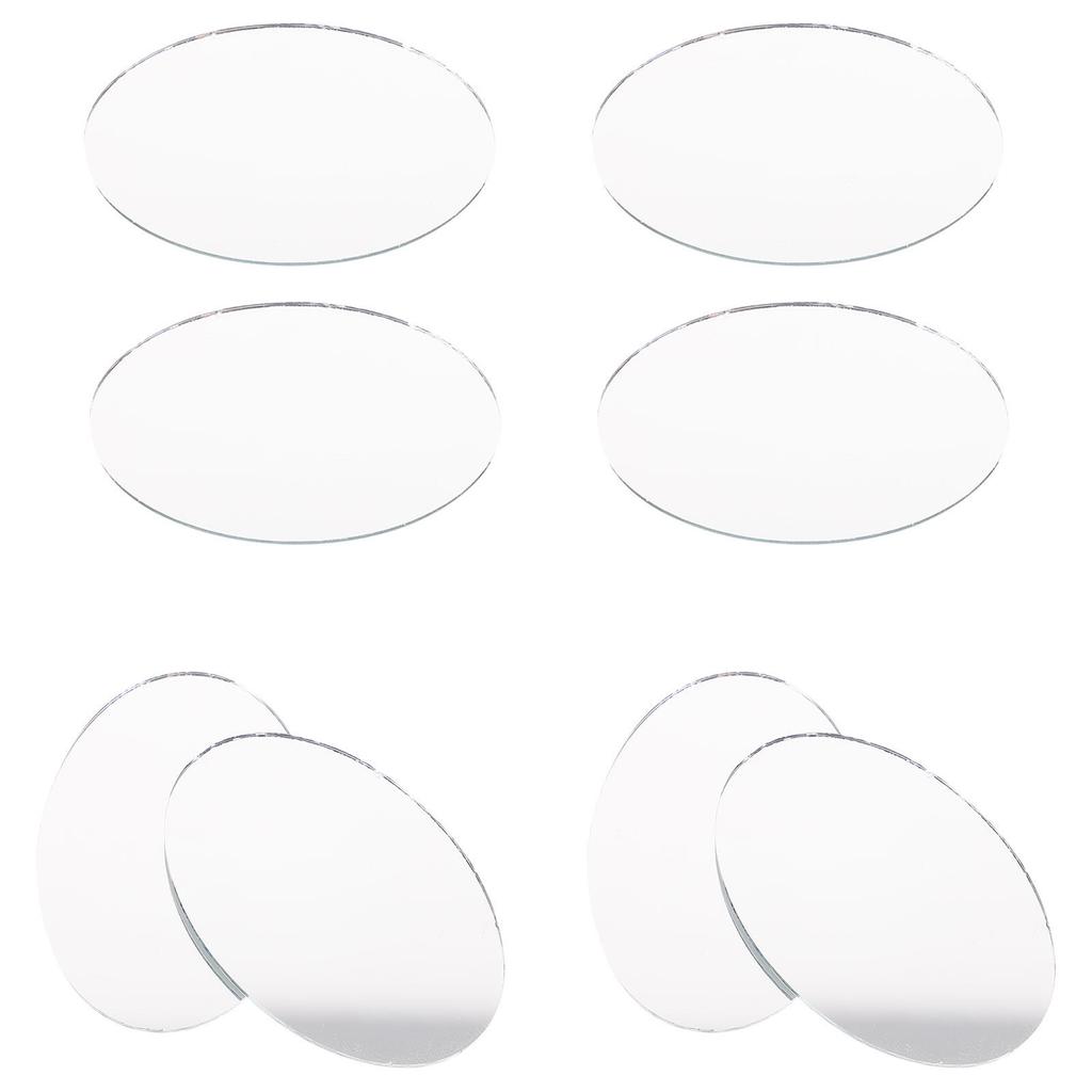 20 Pezzi Lente Specchio Forma Ovale per Specchio Trucco Fai da Te Mini Piccolo Ovale Lente Trasparente Uso Portatile Artigianato Regalo