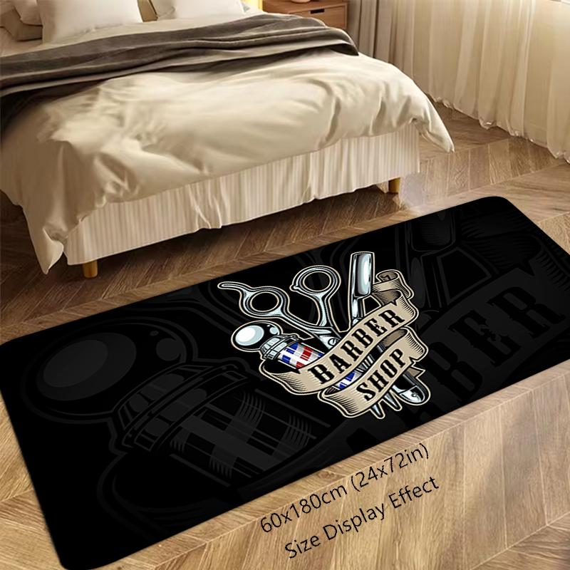 Doormat Flannel Barber Shop Salon Floor Mat Indoor Foot Rug Bedside Mats Kitchen Corridor Absorbent Carpet Ideal Balcony Decor
