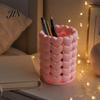3D Printed Pen Stand Hollow Heart Holder, Aesthetic Stand, Girlish Decorative Container Makeup Brush Multifunctional Storage for Home Office