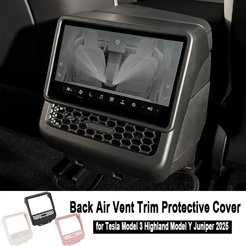 Back Air Vent Trim Protective Cover for Tesla Model 3 Highland Model Y Juniper 2025 Rear Anti Kick Cover Rear Air Outlet Frame