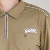 GOXO Logo Long Sleeve Two Pocket Beige