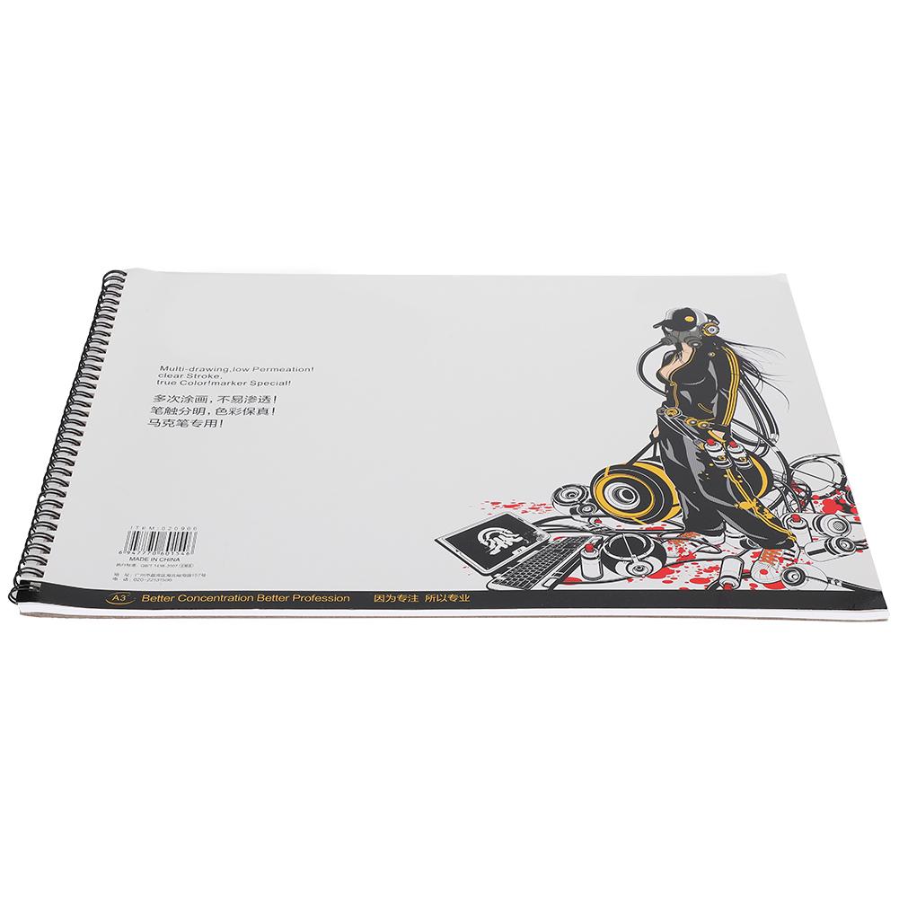 A3 Marker Paper Pad Painting Layout Sketchbook Professional Drawing Accessories for Students