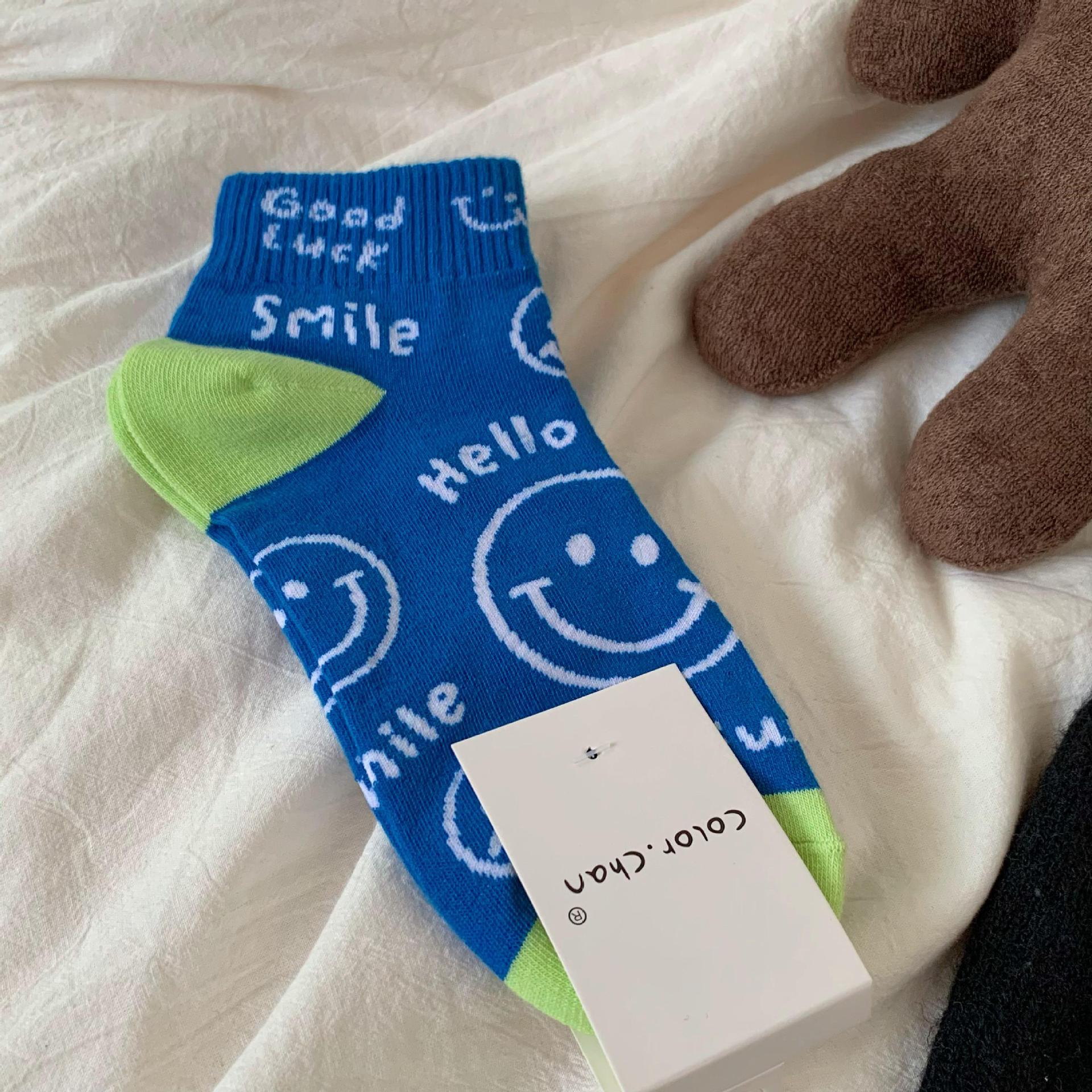 

Small Leather Shoes Lace Socks Children S Short Tube Socks Cotton Cute Sweat-Absorbing Summer Thin Trendy White Medium Tube Lo синій