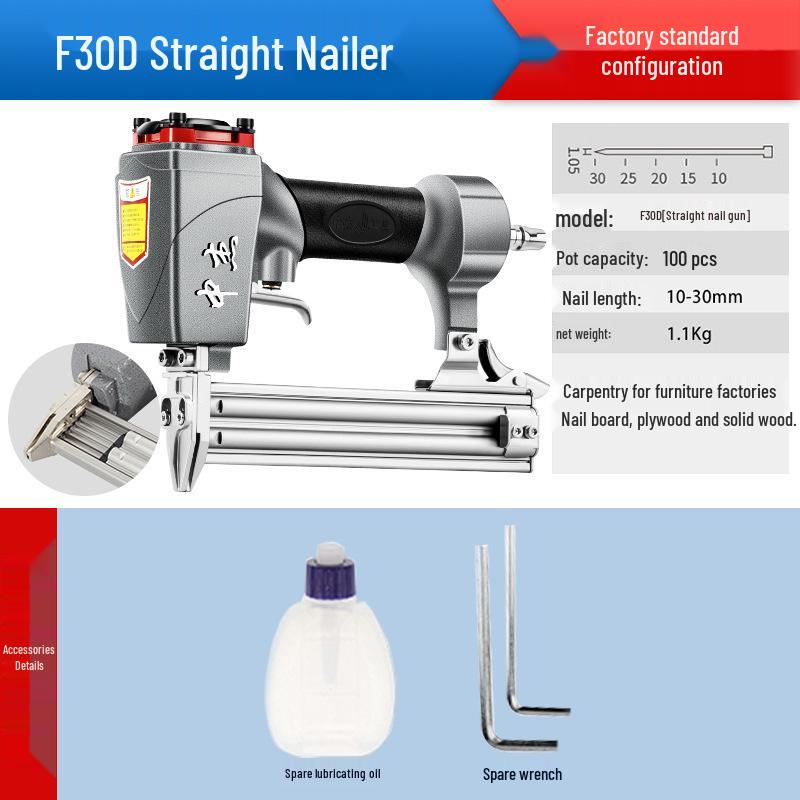 Zhongjie Pneumatic Brad Nailer - No Jam Woodworking Nail & Staple Gun