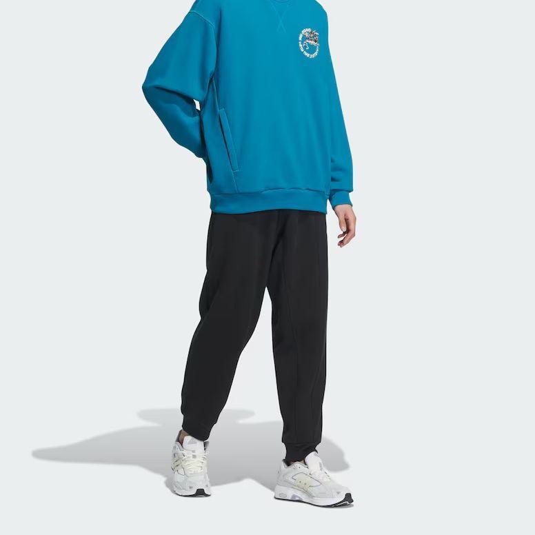 Adidas Originals X Feifei Ruan FW23 New Year Edition Solid Color Logo Slim Knit Track Pants Unisex Bottoms Black IX4245