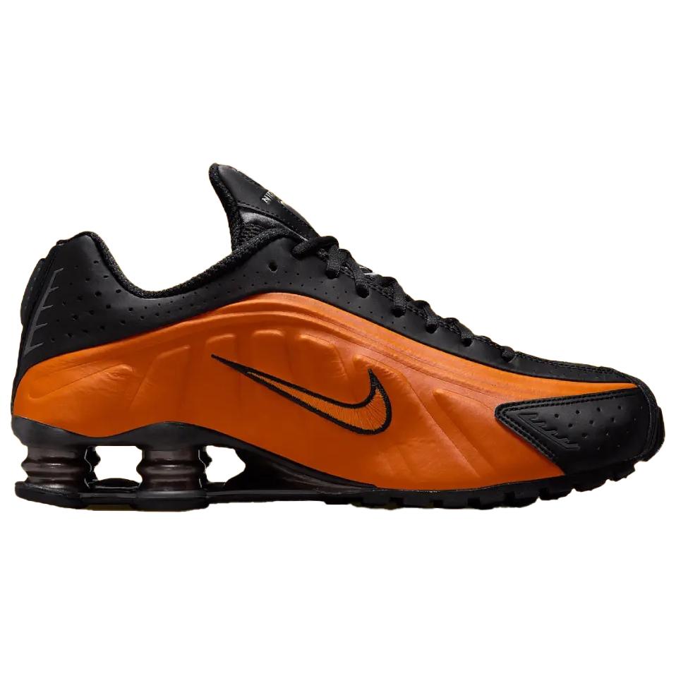 Nike Shox R4 Bright Ceramic Unisex Sneakers Orange Black Metallic-Dark-Grey HQ1988-800
