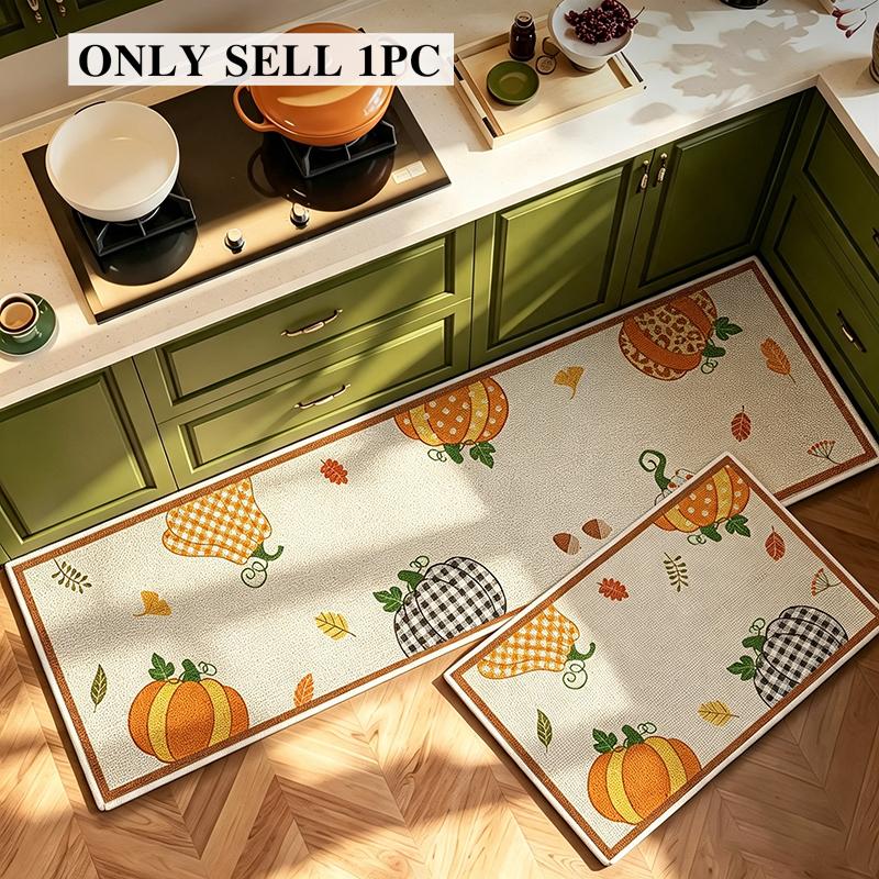 Carpet for Kitchen Long Rug Stain-resistant Wear-resistant Floor Mat Pumpkin Pattern Home Decoration Rugs Alfombras De Cocina