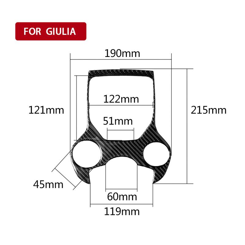 Real Carbon Fiber Cover Stickers Car Interior Accessories Gearshift Panel Automotive Suitable For Romeo Giulia 2017 2018