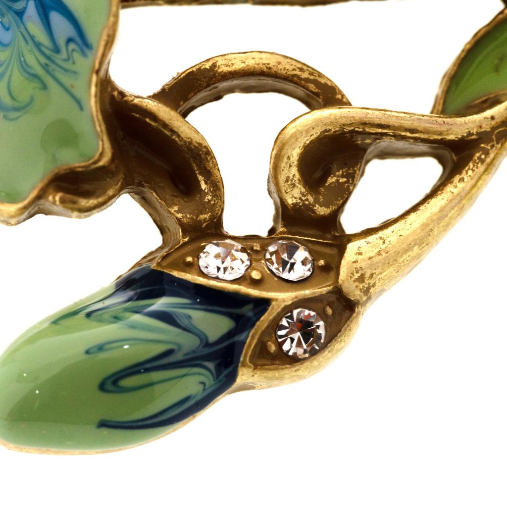 Medieval Vintage Western Retro High Court Simple Personality Copper Alloy Enamel Lotus Brooch New