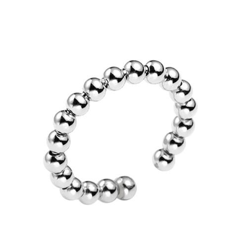 New Simple Small Fresh Light Bead Female 925 Sterling Silver Jewelry Personality Sweet Round Bead Popular Opening Rings TYB465