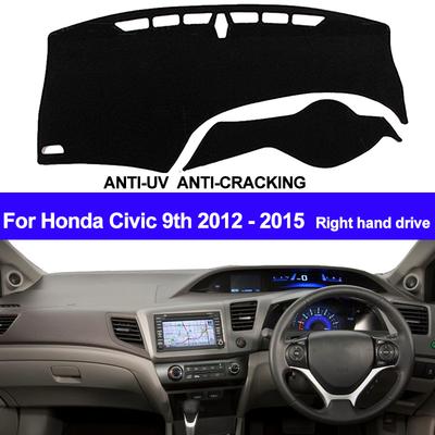 TAIJS Car Dashboard Cover Dash Mat For Honda Civic 9th 2012 2013 2014 2015 Auto Non-slip Right Sun Shade Pad Carpet Dashmat