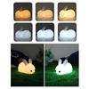 Novetly Silicone Jade Rabbit Led Night Light USB Charging Two-Tone Lights Cute Rabbit Pat Lamp Children's Night Companion