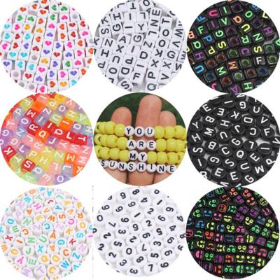 100pc Mixed English Letter Bead Cube Alphabet Beads Jewelry Findings Acrylic Bead for Jewelry Making