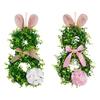 Easter Wreath for Front Door Wall Hanging Creative Festive Garland with Light for Farmhouse Festival Wedding Office Party Favors
