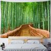 Psychedelischer Bohème-Stil TV-Hintergrund Zuhause Bambuswald Vogel Landschaftsmalerei Wandteppich Wandbehang