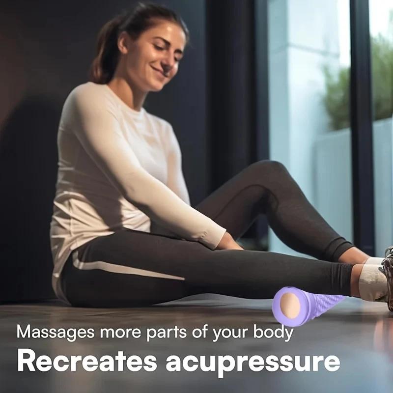 Yoga Fascia Ball Roller Foot Massage Wheel Foot Roller Trainer Portable Multi-function Foot Massager Relax and Relieve Pain.