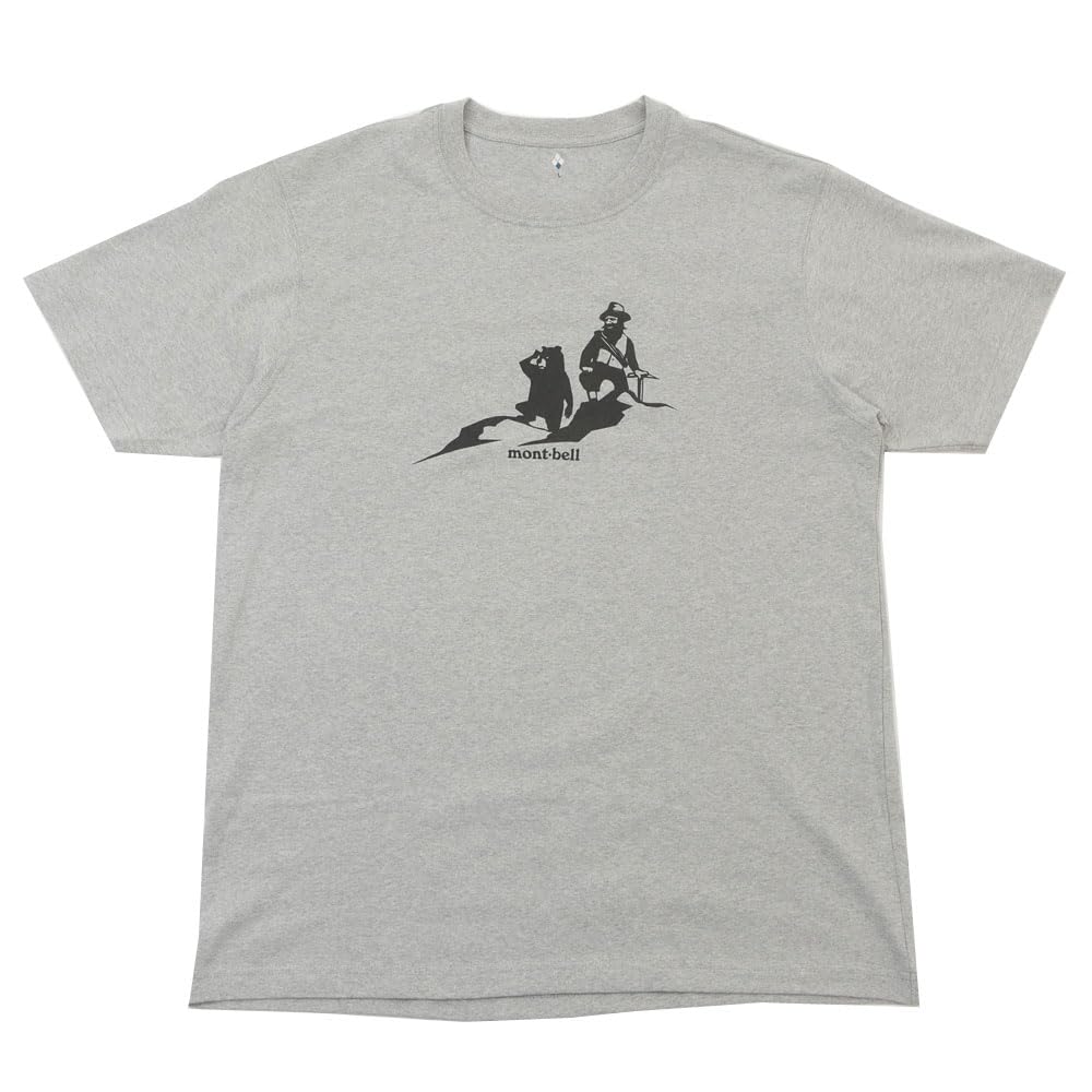 Montbell Pear Skin Cotton Hitoyama Koete Tee T-Shirt, 2104818, Light Gray, Size M