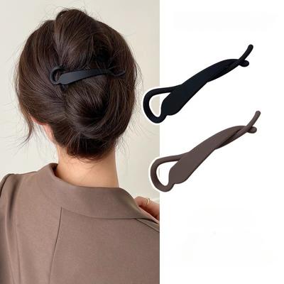 Frosted Matte Ponytail Clip Korean Simple Hair Clip Resin Acrylic Banana Hairpin Barrettes Hair Claw Casual Styling Headdress