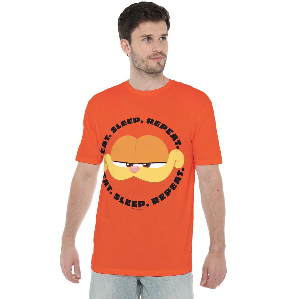 Garfield Movie Eat Sleep Repeat T-Shirt S-4XL Orange S
