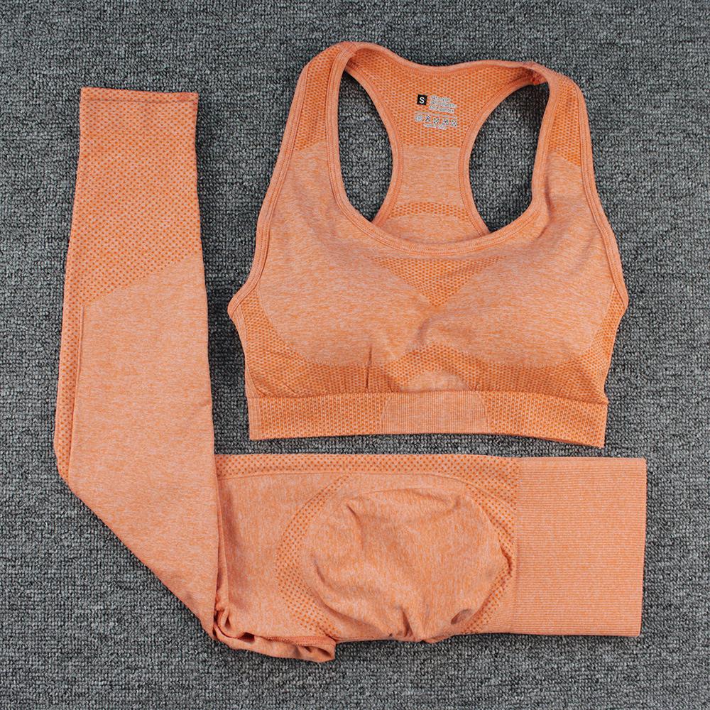 European & American Women's Butt-Lifting Seamless High-Waisted Yoga Pants & Bra Set