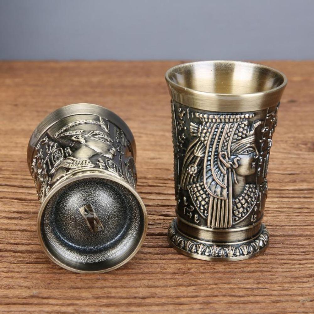 1 Stück Ägyptischer Pharao Weinkelch Metallhandwerk Altes Ägypten Totem Weinkelch Kreativer Europäischer Stil Vintage Weinkelch
