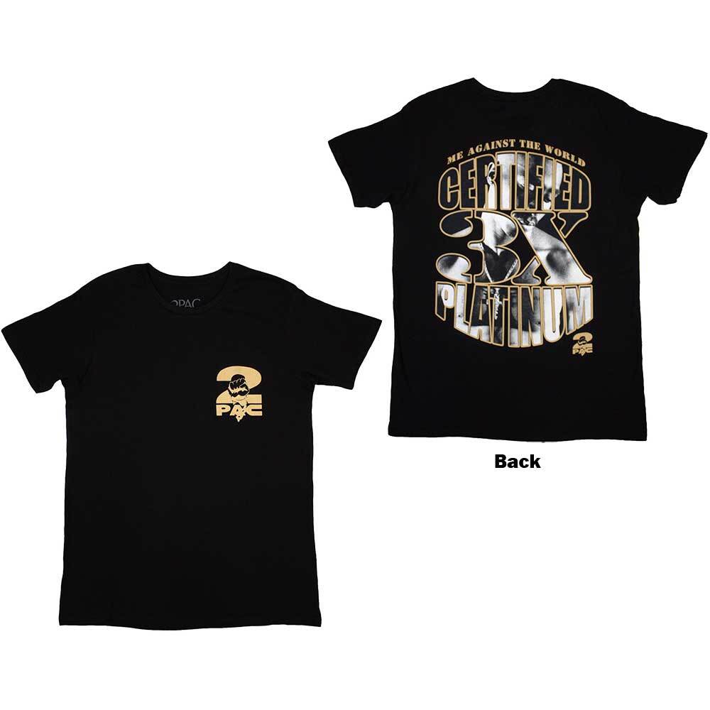Tupac Unisex Tshirt Platinum (Back Print) (Xxlarge) S