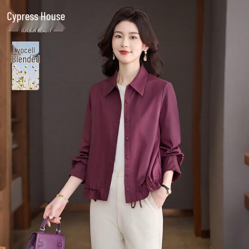 Women s Lyocell Lapel Long-Sleeve Commuter Shirt L