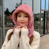 Winter cold weather gear: Poggle hood neck warmer mask fur hat