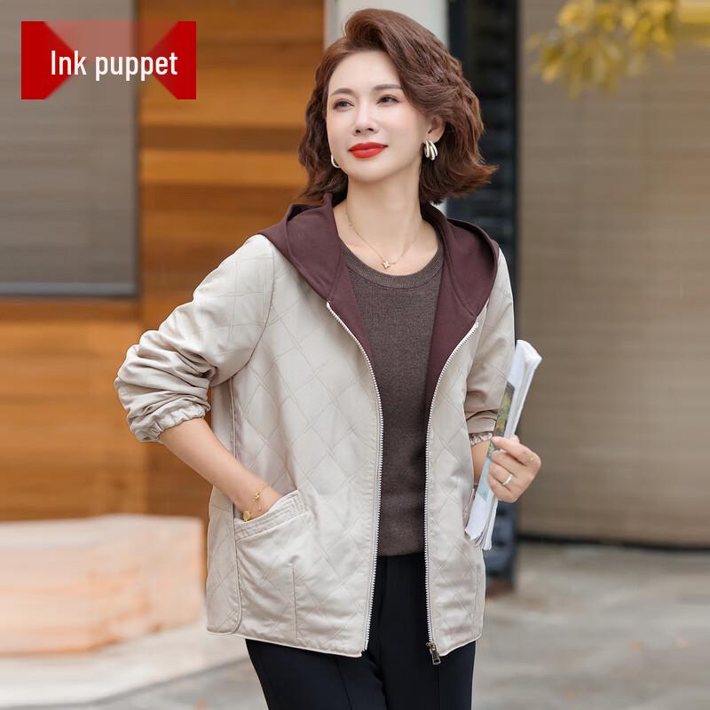 

Свободная куртка с капюшоном на молнии для женщин среднего возраста 3XL