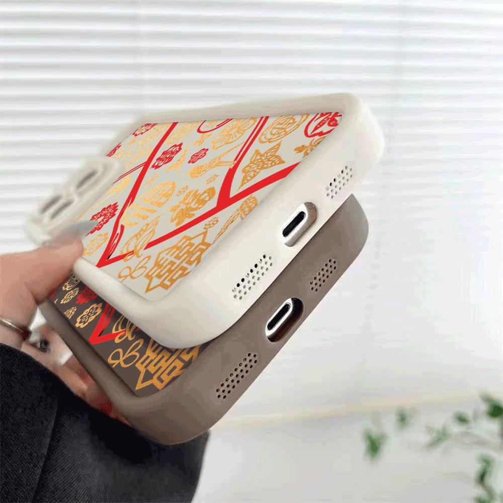 Chinese Blessing Pattern Phone Case for IPhone 14 15 16 Plus 13 12 11 16 Pro Max 12 Mini XS Max TPU Protect Cover