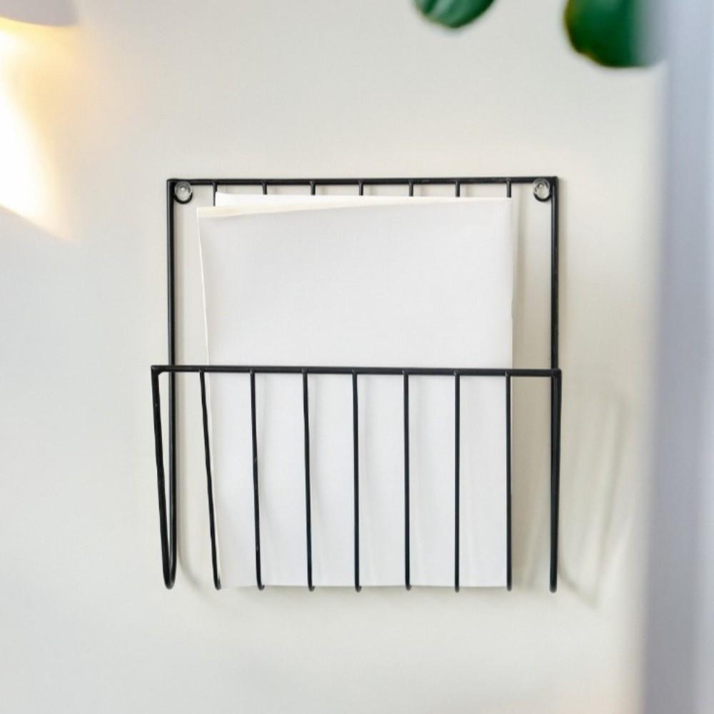 Metal Wall Files Folder Iron Wire Door Hanging Organizers Book Newspaper Storage Rack  For Home