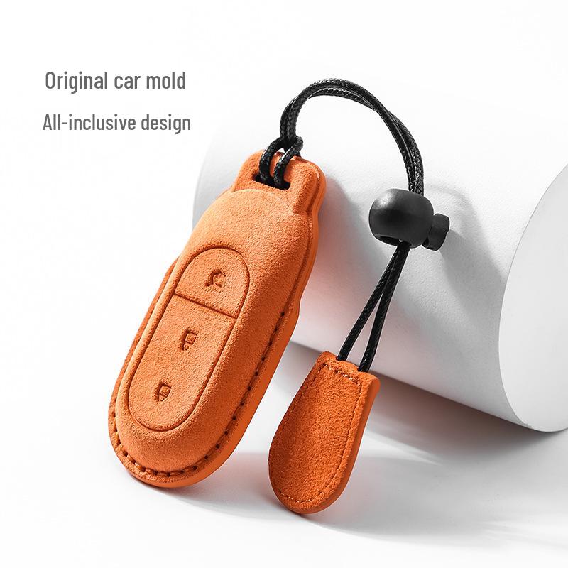 Leapmotor C11/T03/C01 Suede Car Key Case with Keychain Pendant