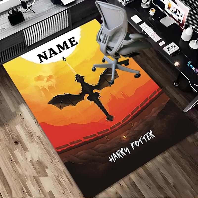 Custom Name Owl Art Living Room Non-Slip Area Rug Soft Carpet for Bedroom Kids Playroom Sofa Office Home Decor Doormat