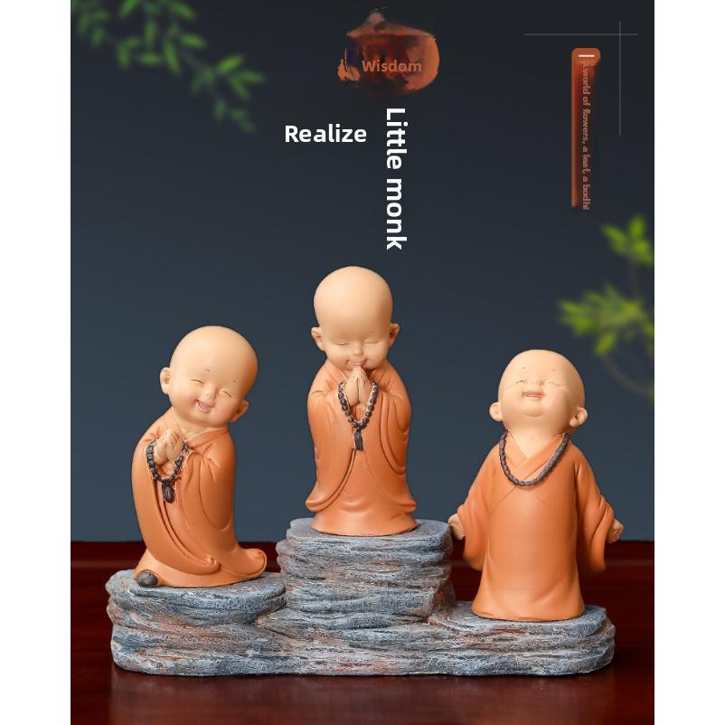 

Zen Inspired Little Monk Living Room Resin Ornament TV Cabinet Home Office Good Items Tea Table Decorations Gifts Cute Ornaments
