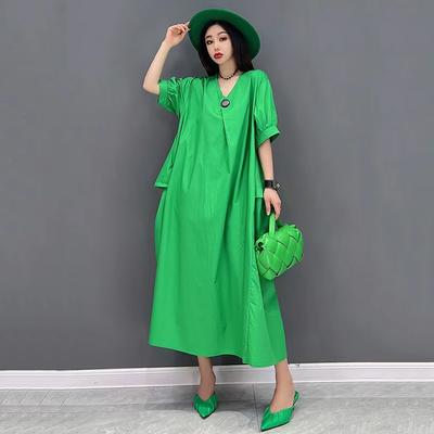 Casual V-neck Pocket Female Dress ZMY1079