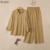 Women Long Sleeve Blouse and Long Pants Casual Two Piece Suit Sets