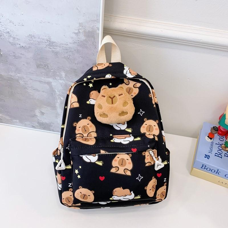 Trendy Nylon Children Backpack Available In Blue Pink Gray Black And Purple Colors