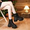 Fashion 8CM Chunky Platform Ankle Boots Women 2025 New Autumn Winter Motorcycle Boots Woman Thick Bottom Non Slip Leather Combat Boots
