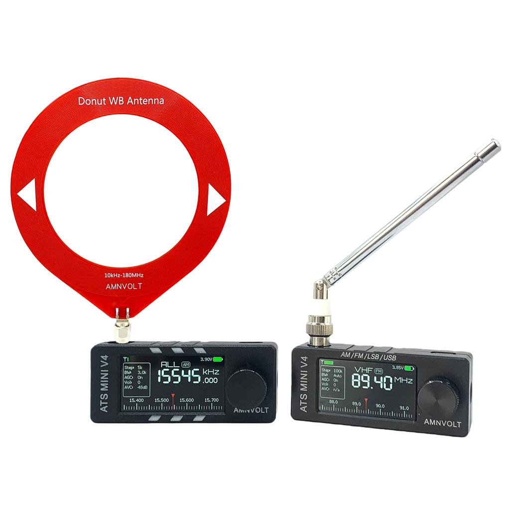 AMNVOLT V4 ATS Mini SI4732 DSP Radio Allband-Empfänger Unterstützt FM/AM/SSB/LSB/USB Eingebauter Hi-Z Kopfhörerverstärker für HAM