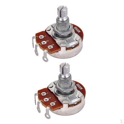 2 Pieces Copper B500K Audio Potentiometer Pots for Electric Guitars Bass Accessory