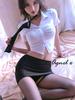 Agnel x Sexy Lingerie Blouse, Shirt, Tie, Mini Skirt, Garter, Stockings, Uniform, Office Lady Cosplay, White, Black, X091 (White, Free Size)