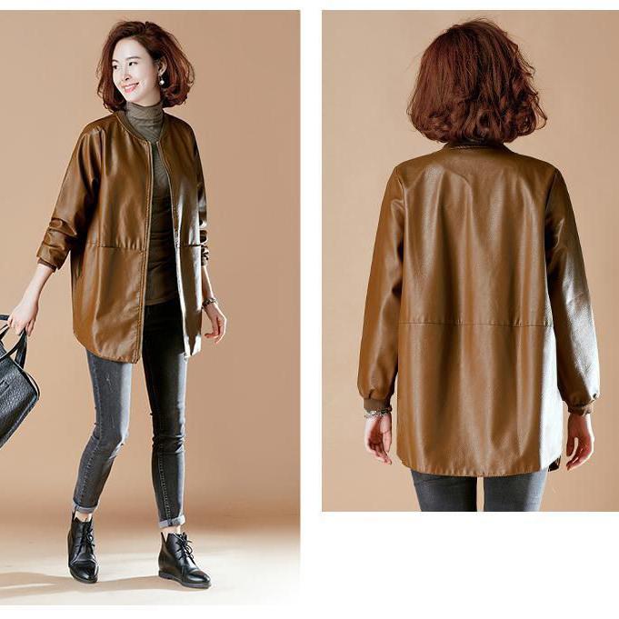 Autumn Winter Fashion Leather Women Jacket Coat Plus Size 7xl Black Clothes