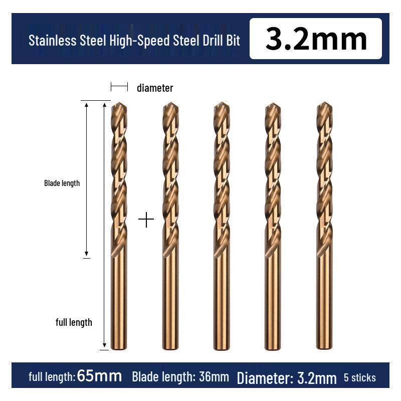 Cobalt Twist Drill Bit for High-Hardness 304 Stainless Steel and Metal