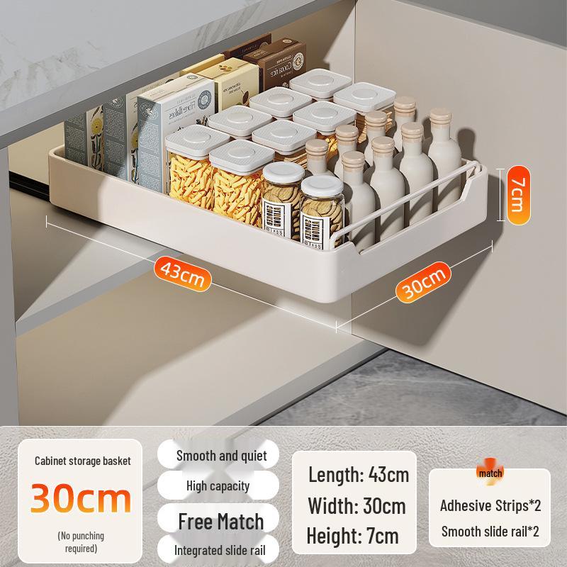 Kitchen Sink Pull-Out Basket Organizer Drawer